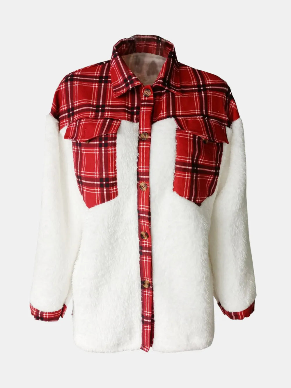 Button-Front Fuzzy Jacket, view 19