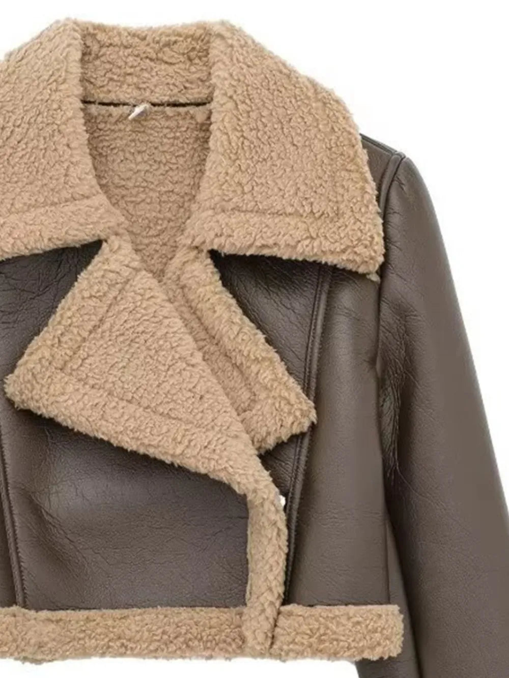 Collared Plush Cropped Jacket, view 22