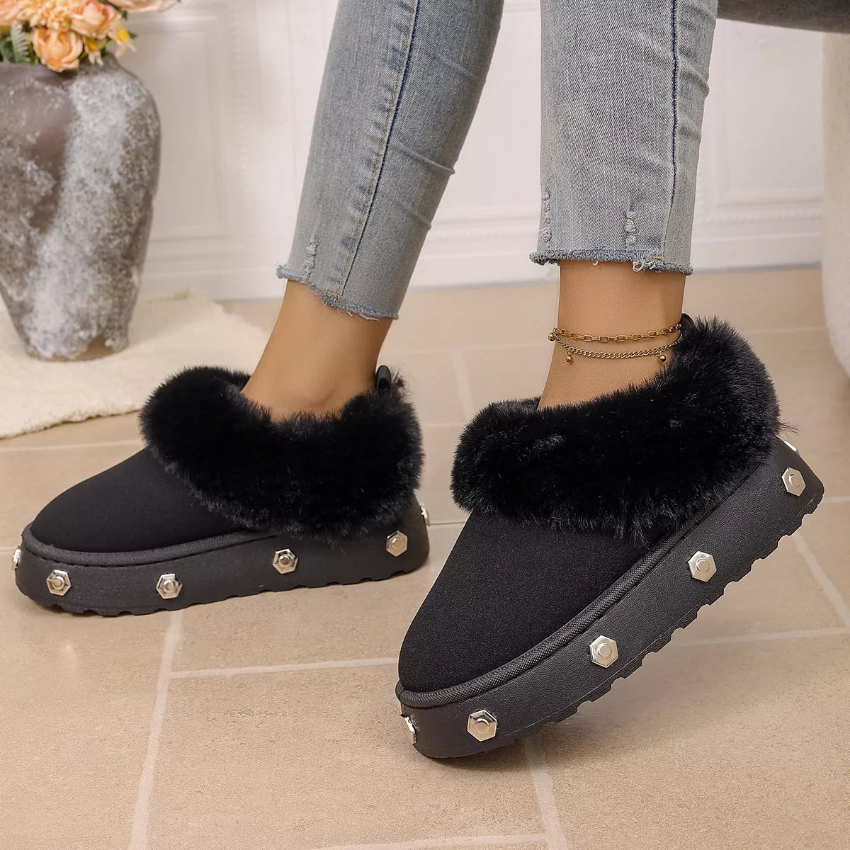 Faux-Fur Lined Platform Boots, product view 2