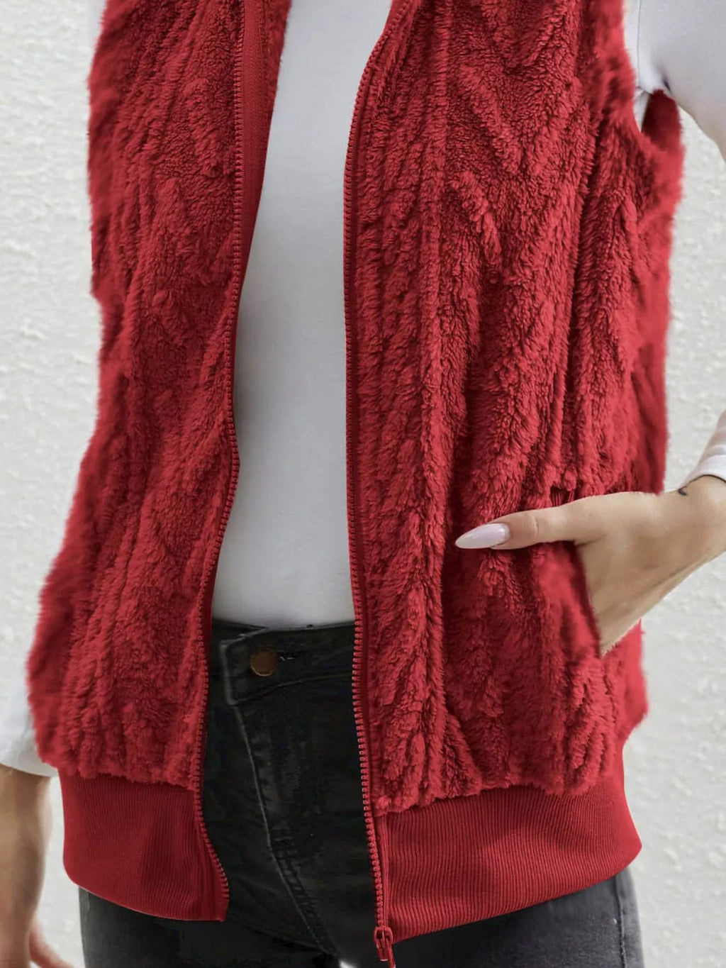 Full-Size Faux-Fur Zip Vest, view 18