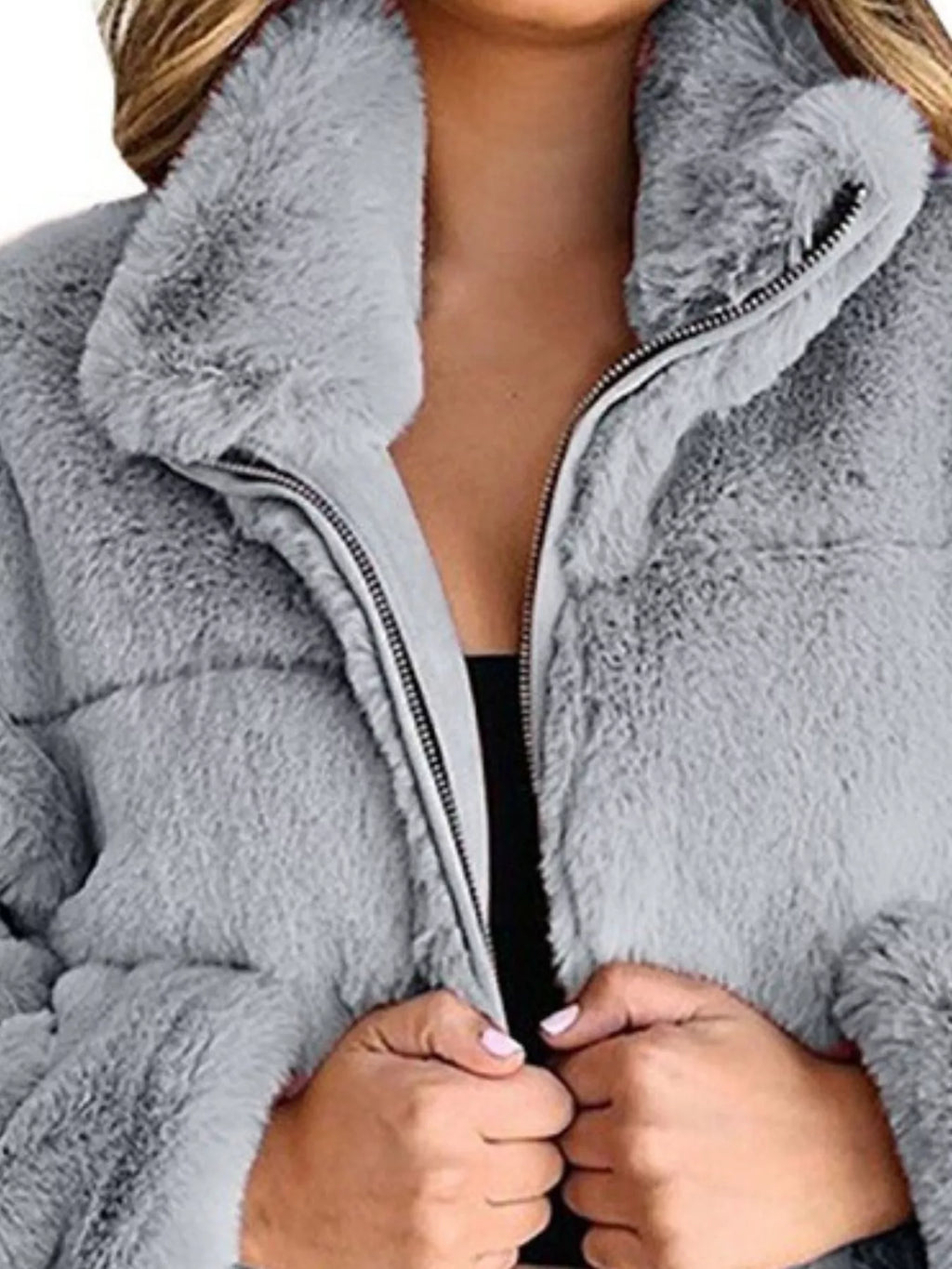 The Arden Full-Size Cropped Faux-Fur Jacket, view 18
