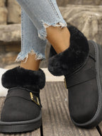 Faux-Fur Lined Buckle Ankle Boots, product view 5