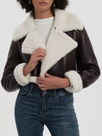 Collared Plush Cropped Jacket, view 2
