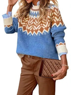 Fair Isle Crewneck Sweater in Blue