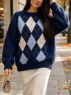 Argyle Raglan Knit Sweater, product view 16