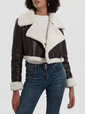 Collared Plush Cropped Jacket, view 1