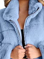 Full-Size Cropped Faux-Fur Jacket, view 11