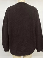 Belted Wrap Cardigan in Chocolate, plain-back view on dress form
