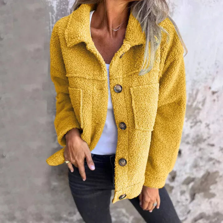 Full-Size Fuzzy Button Jacket, view 12