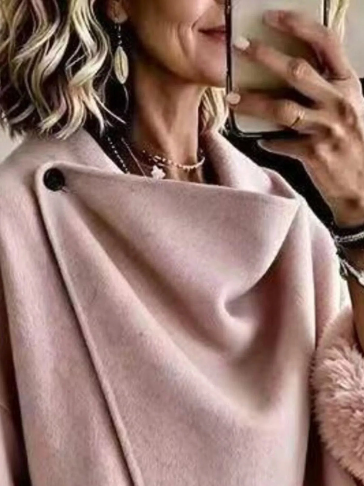 Asymmetric Faux-Fur Cuff Jacket