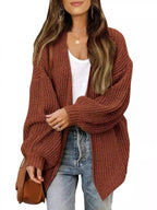 Open-Front Chunky Knit Cardigan