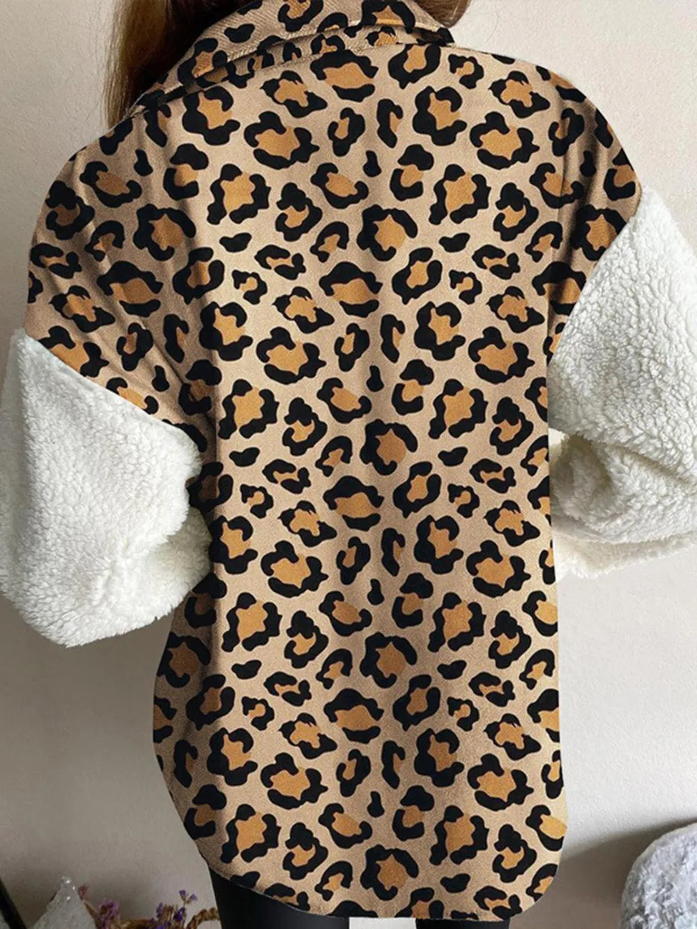 Button-Front Fuzzy Jacket, view 6