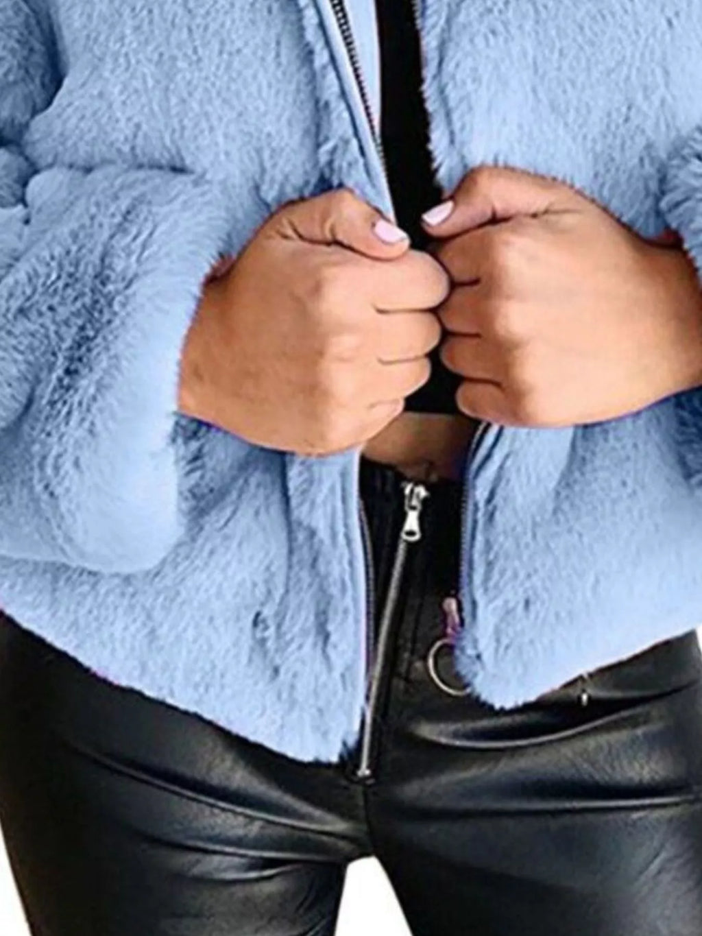 The Arden Full-Size Cropped Faux-Fur Jacket, view 12