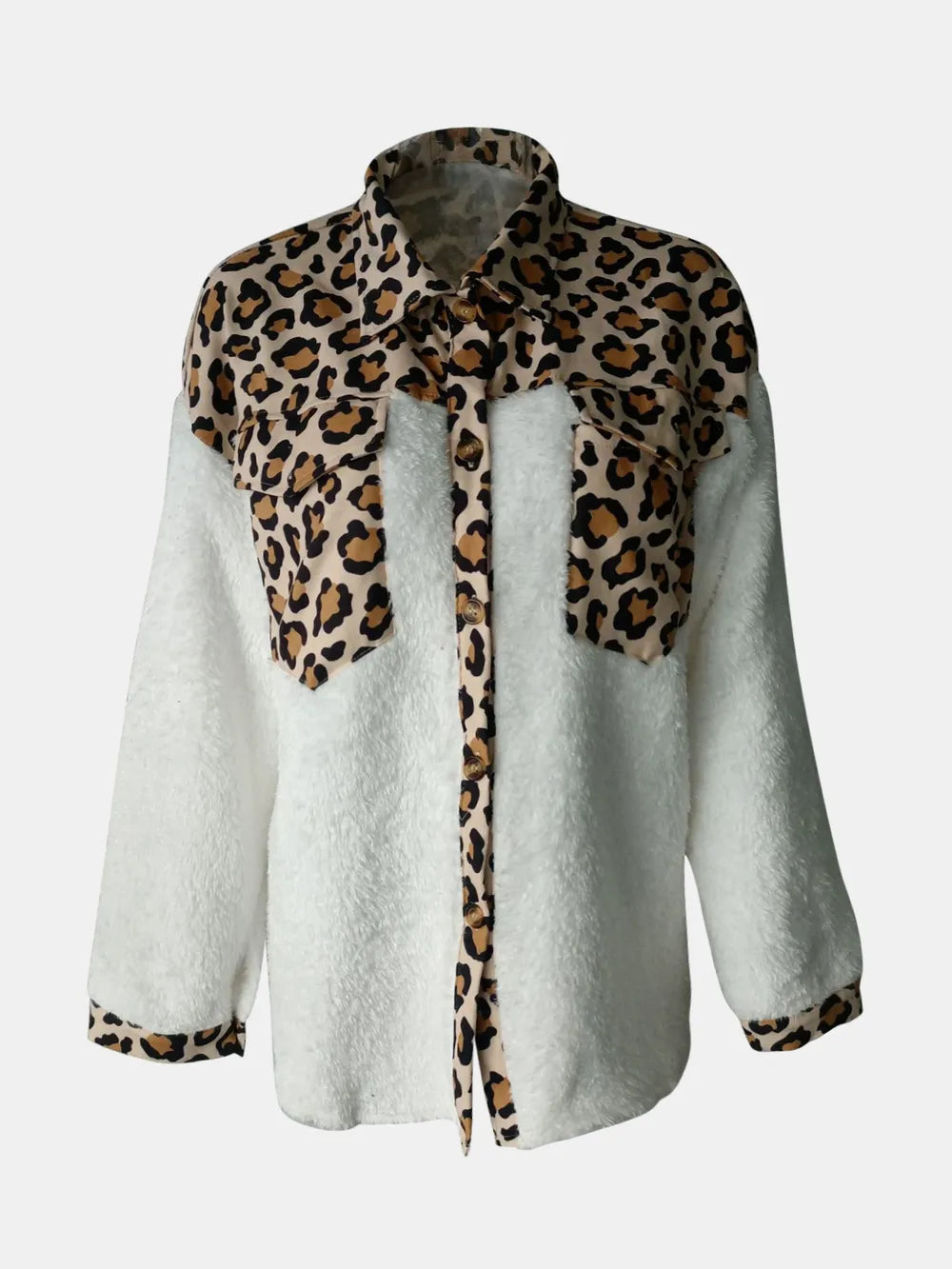 Button-Front Fuzzy Jacket, view 8