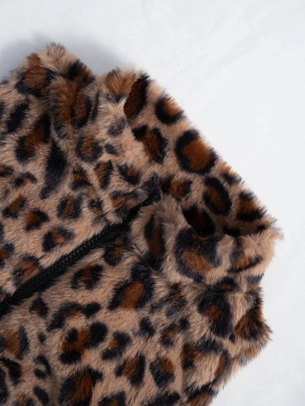 Cropped Leopard Faux-Fur Vest, view 6