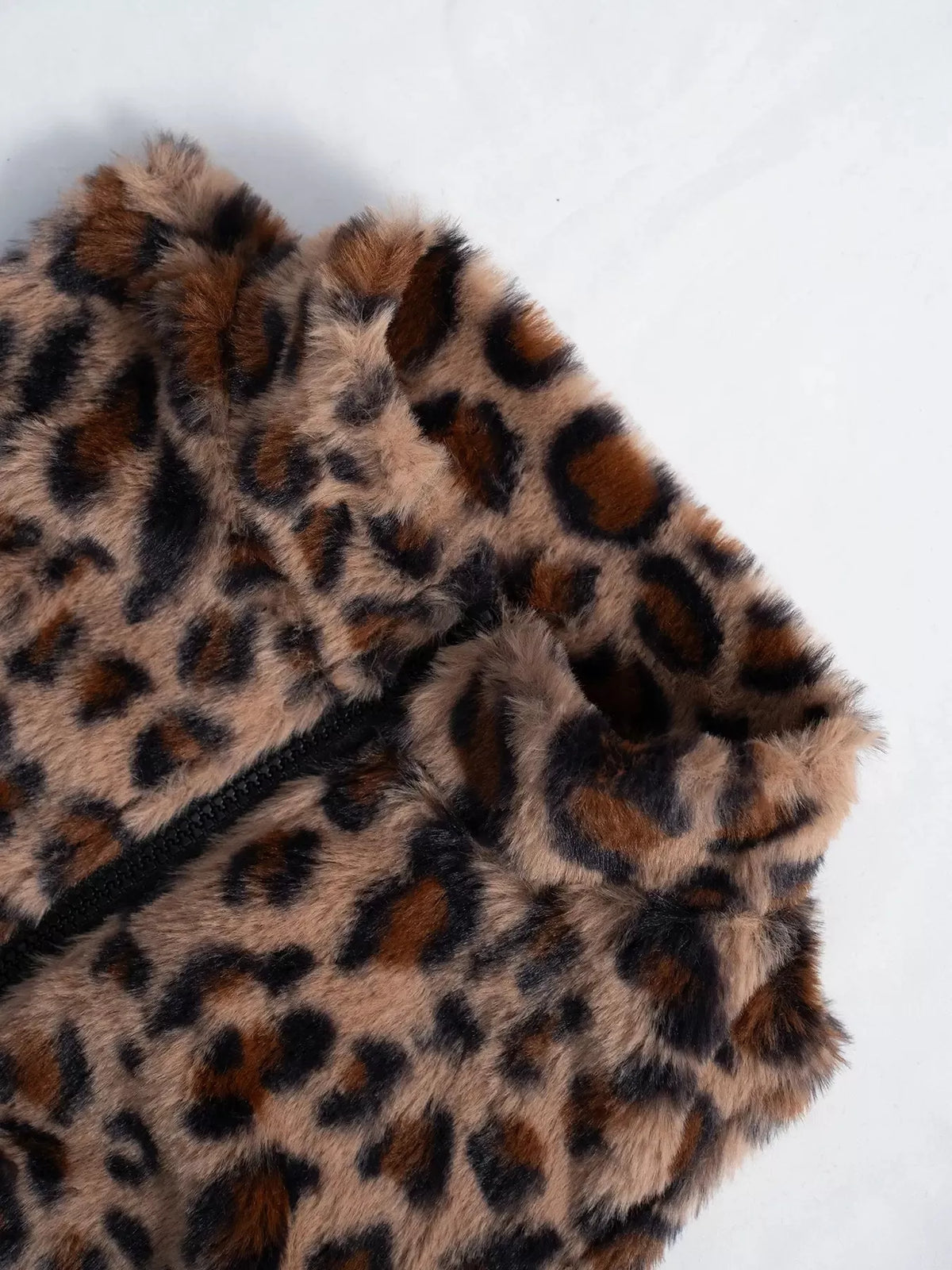 Cropped Leopard Faux-Fur Vest, view 6
