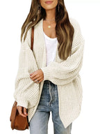 Open-Front Chunky Knit Cardigan