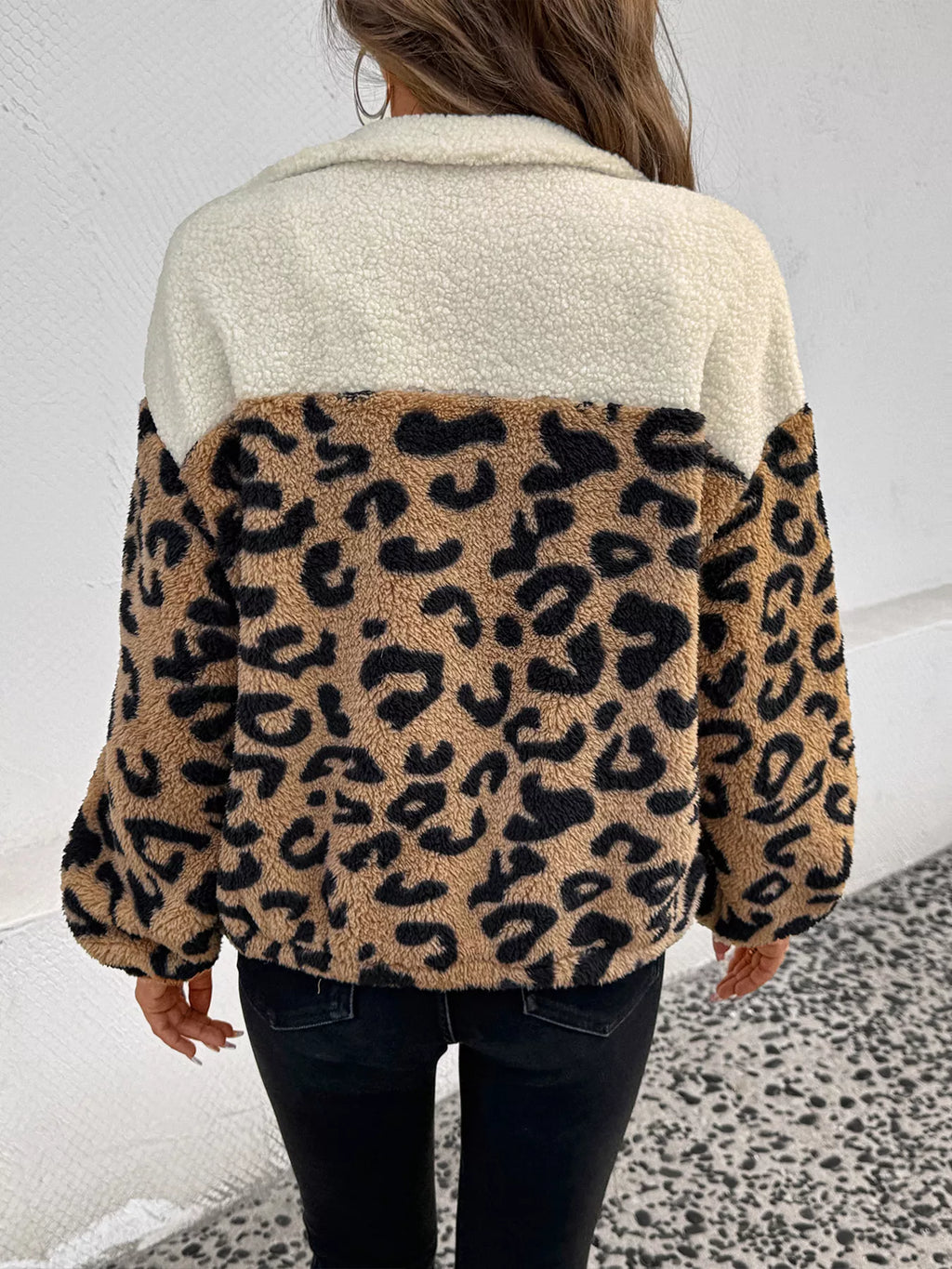 Leopard Fleece Zip Jacket, view 6