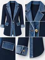 Contrast-Trim Ribbed Knit Cardigan, product view 31
