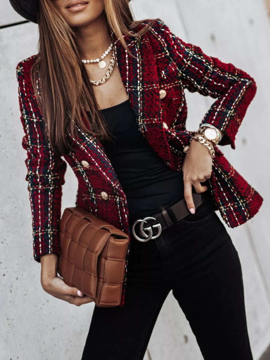 Plaid Tweed Blazer