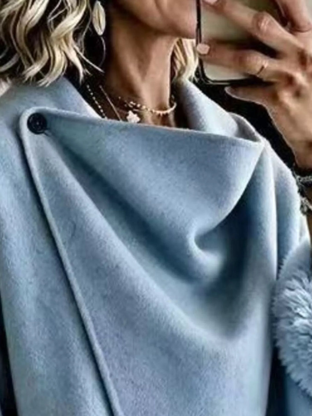 Asymmetric Faux-Fur Cuff Jacket