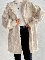 Open-Front Hooded Fuzzy Jacket, view 5