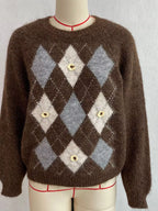 Argyle Raglan Knit Sweater, product view 8