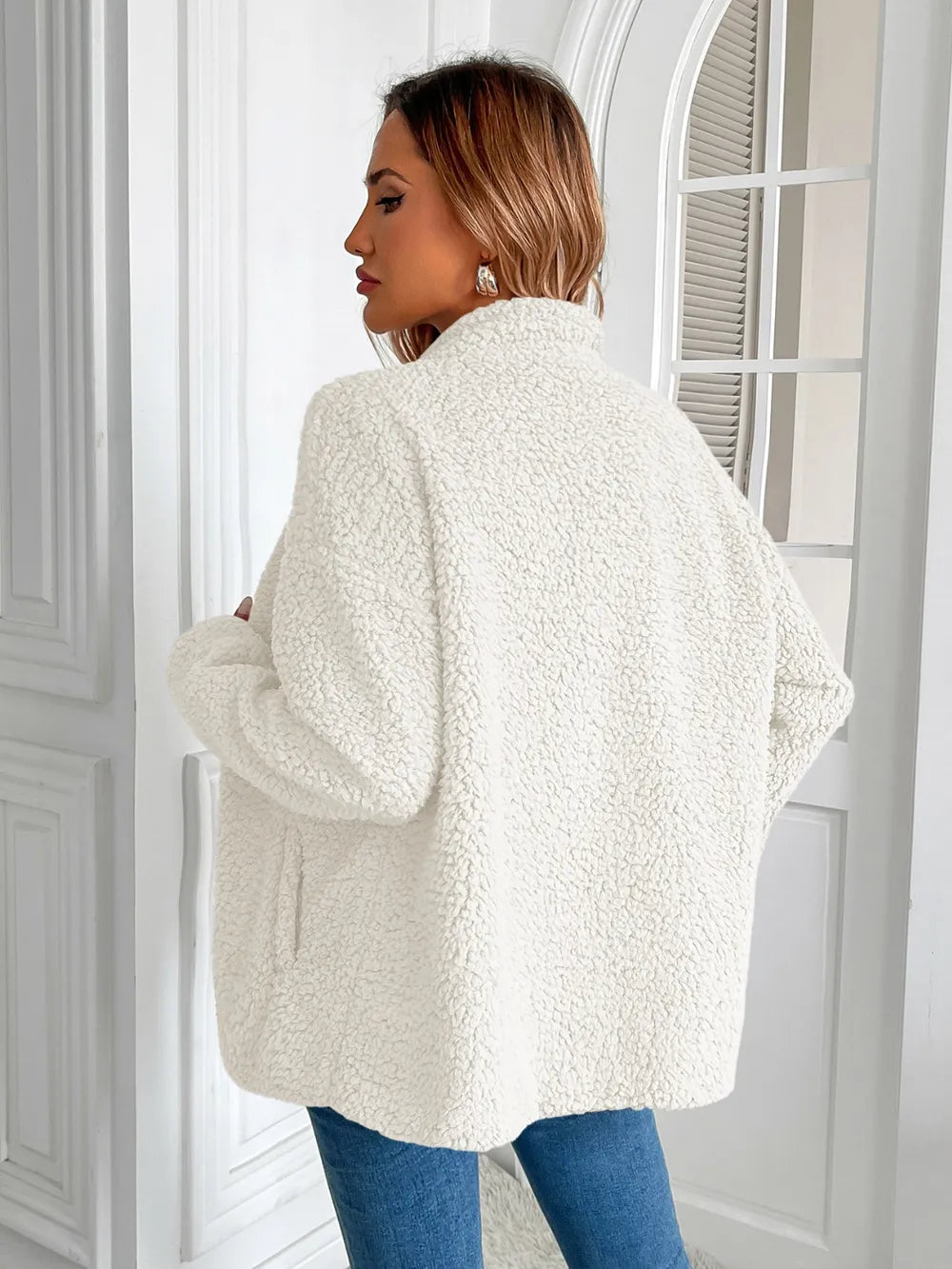 Fuzzy Zip-Up Jacket, view 9