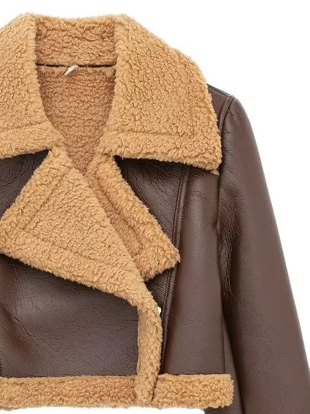 Collared Plush Cropped Jacket, view 19