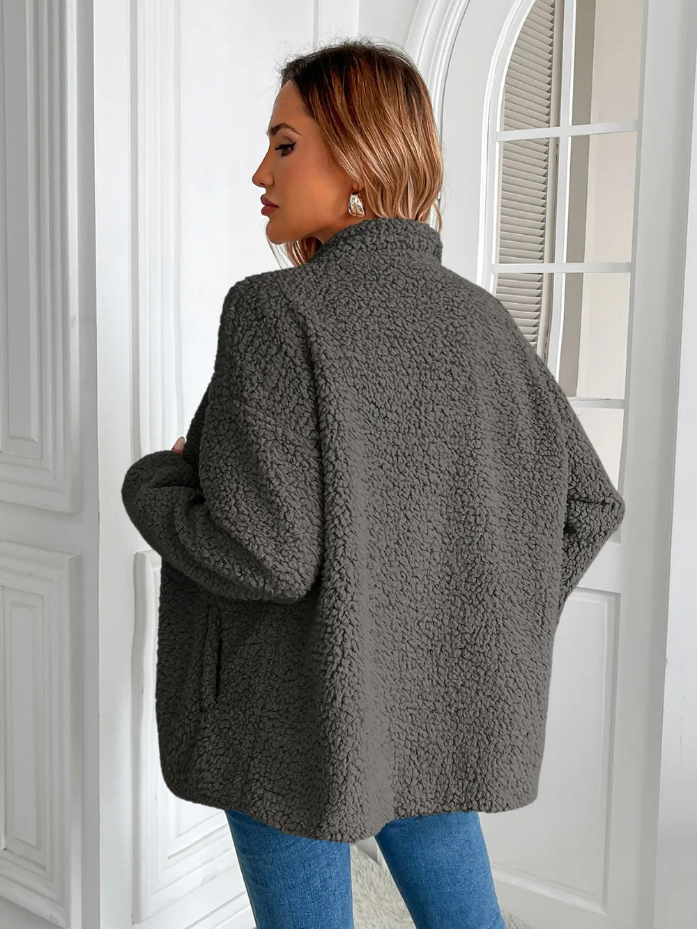 Fuzzy Zip-Up Jacket, view 15