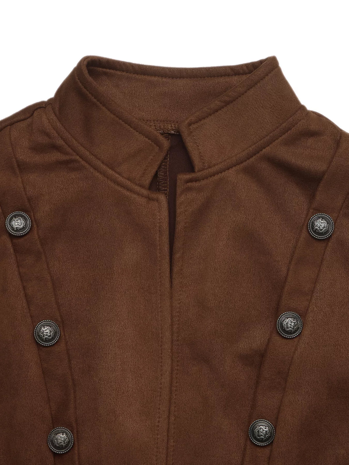 Cropped Stand-Collar Button Jacket