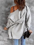 Hooded Textured Jacket with Pockets