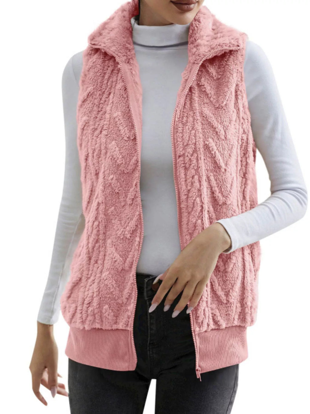 Full-Size Faux-Fur Zip Vest, view 14