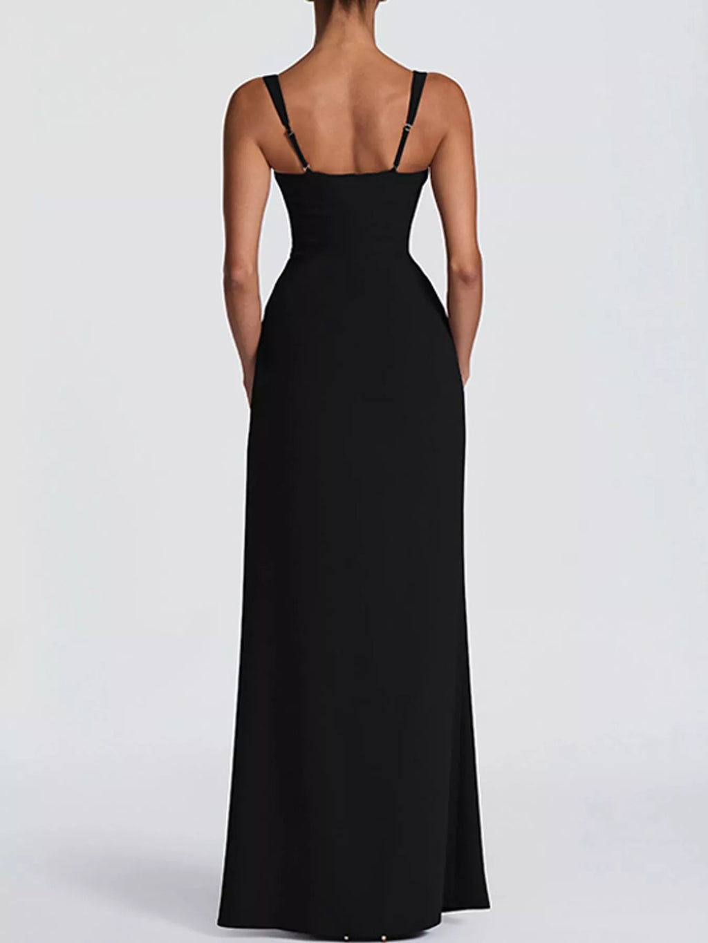Square-Neck Slit Maxi Dress