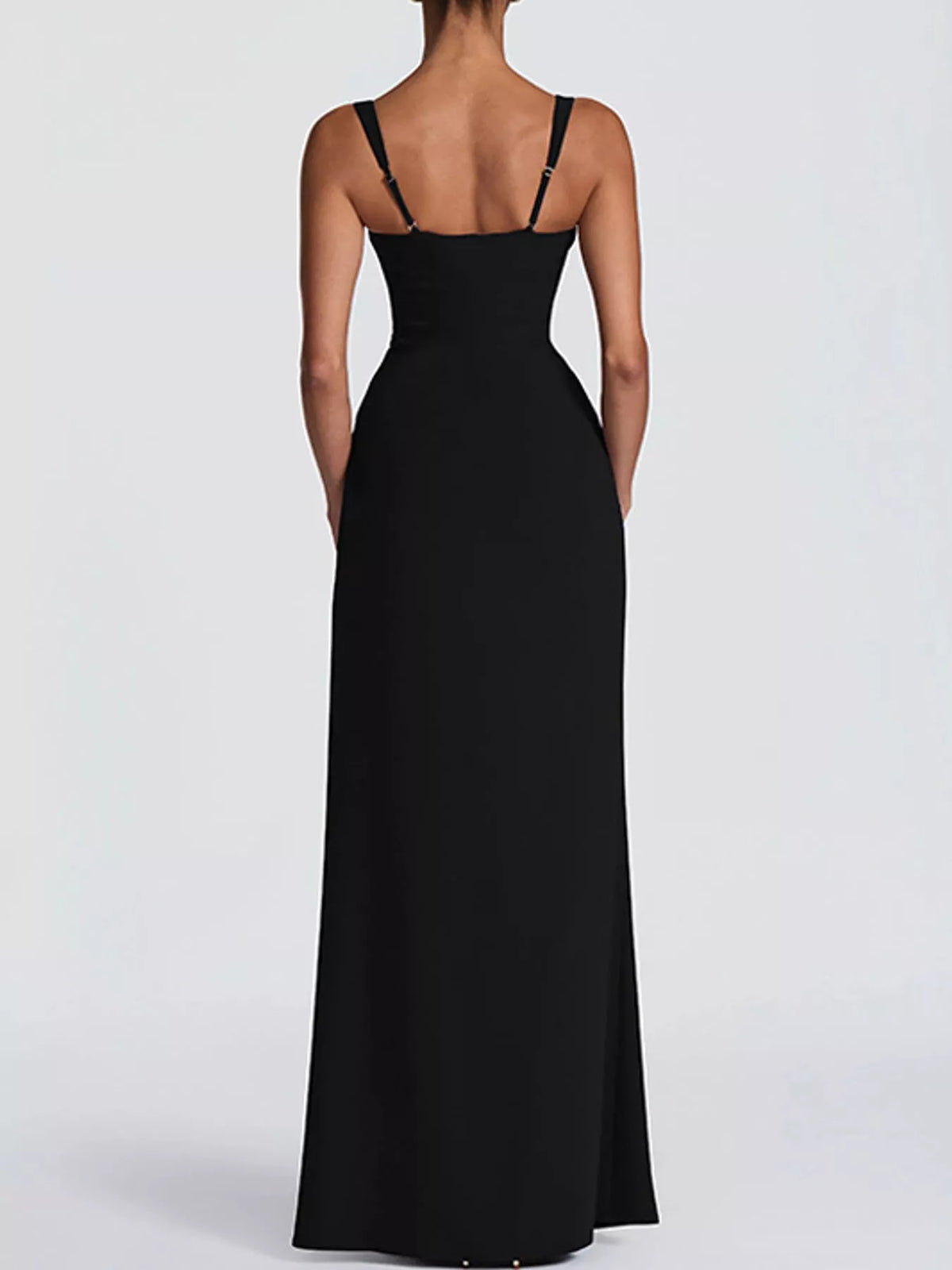 Square-Neck Slit Maxi Dress
