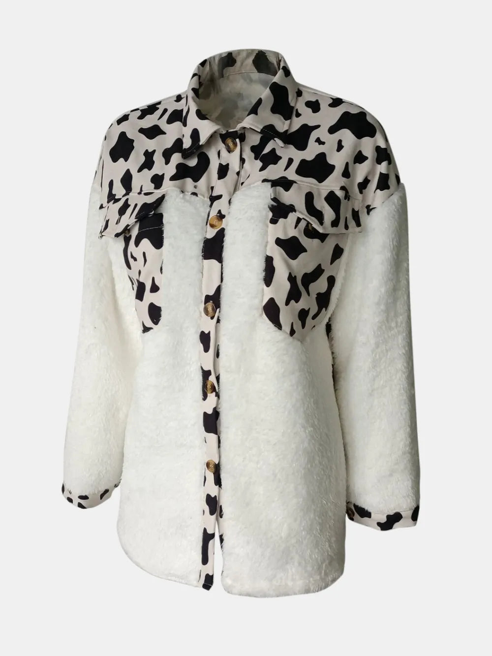 Button-Front Fuzzy Jacket, view 12