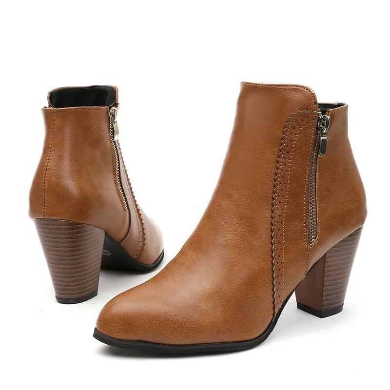 Block-Heel Ankle Boots