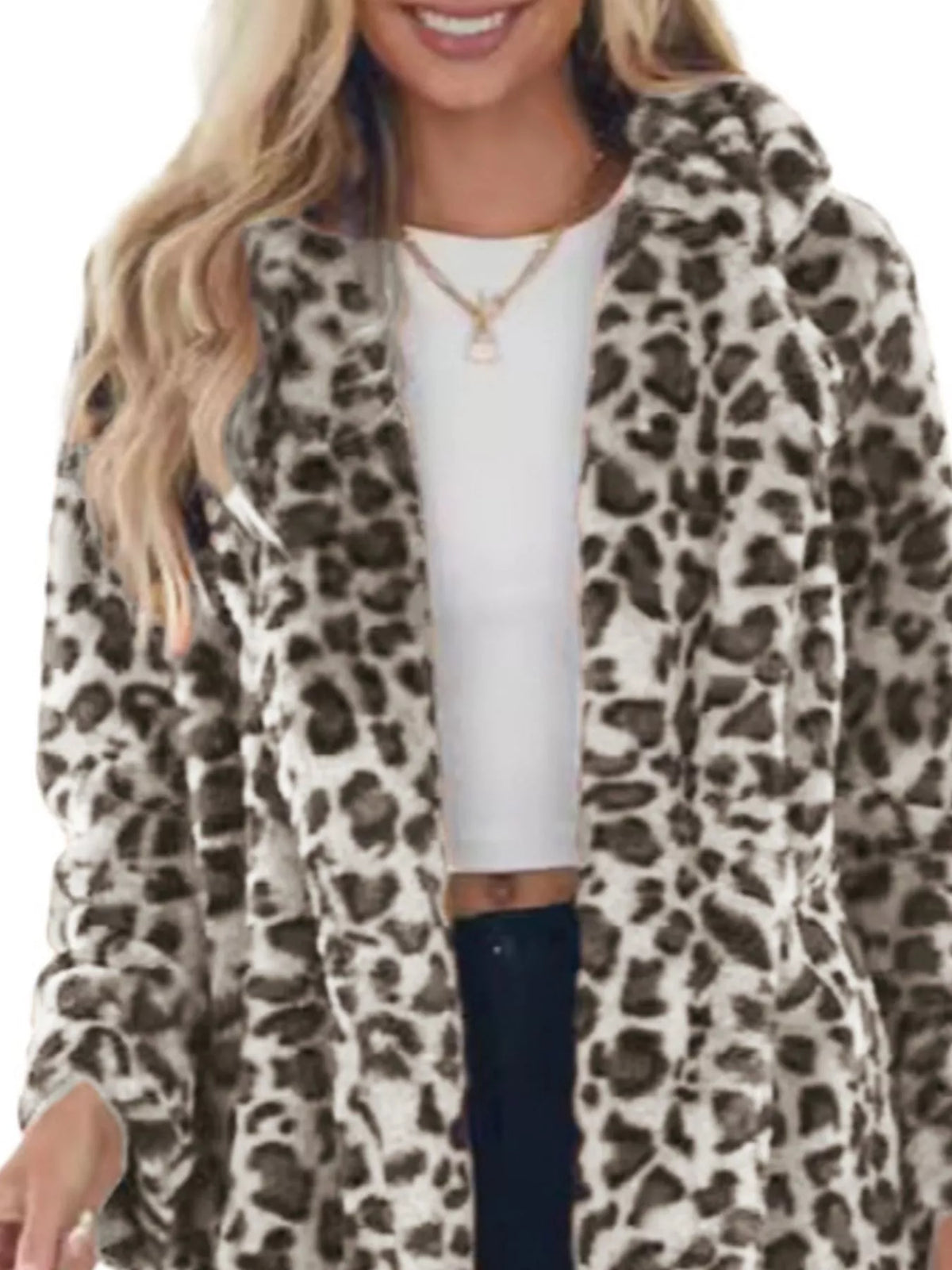 Full-Size Leopard Open-Front Coat, view 11