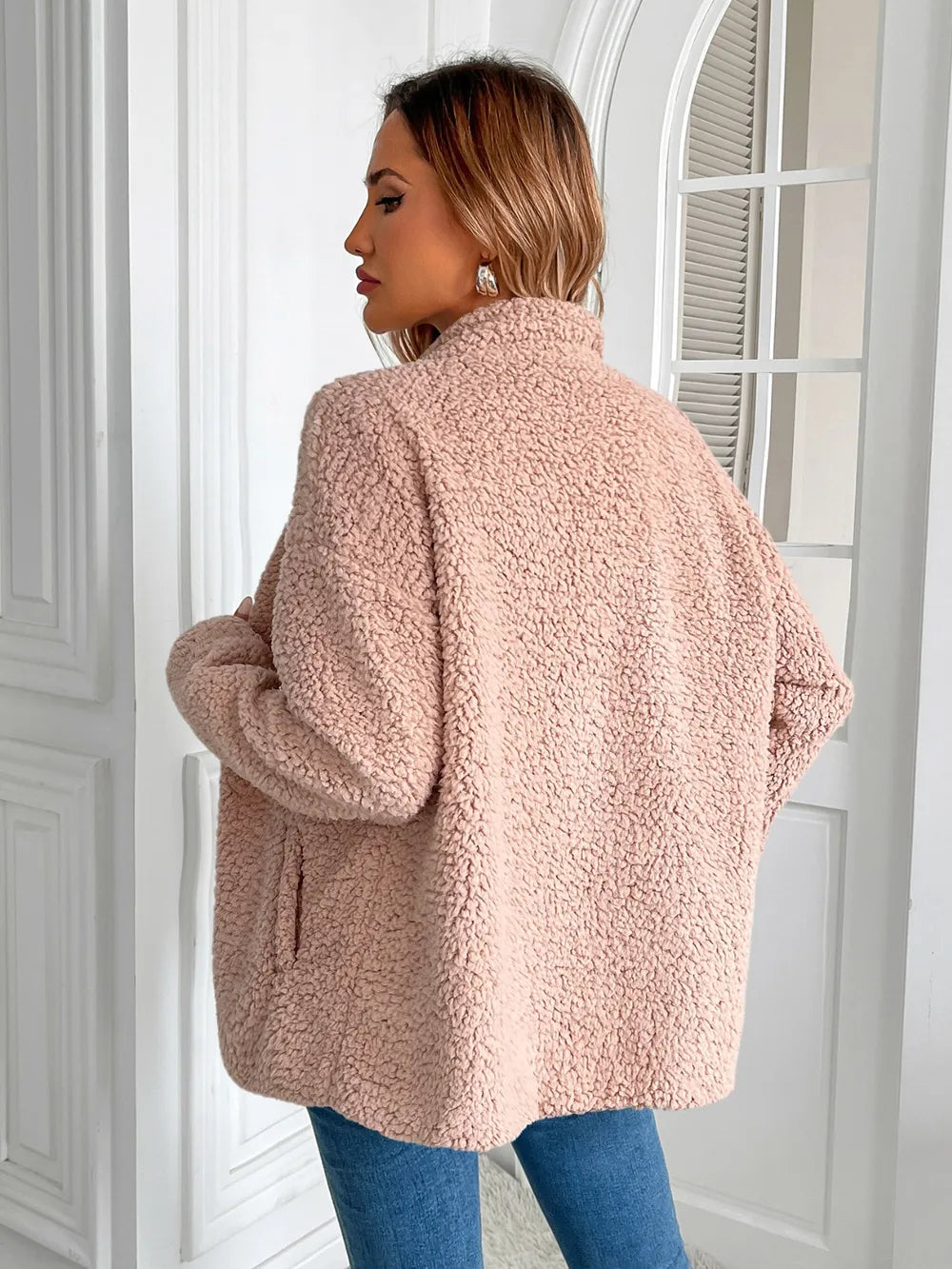 Fuzzy Zip-Up Jacket, view 4
