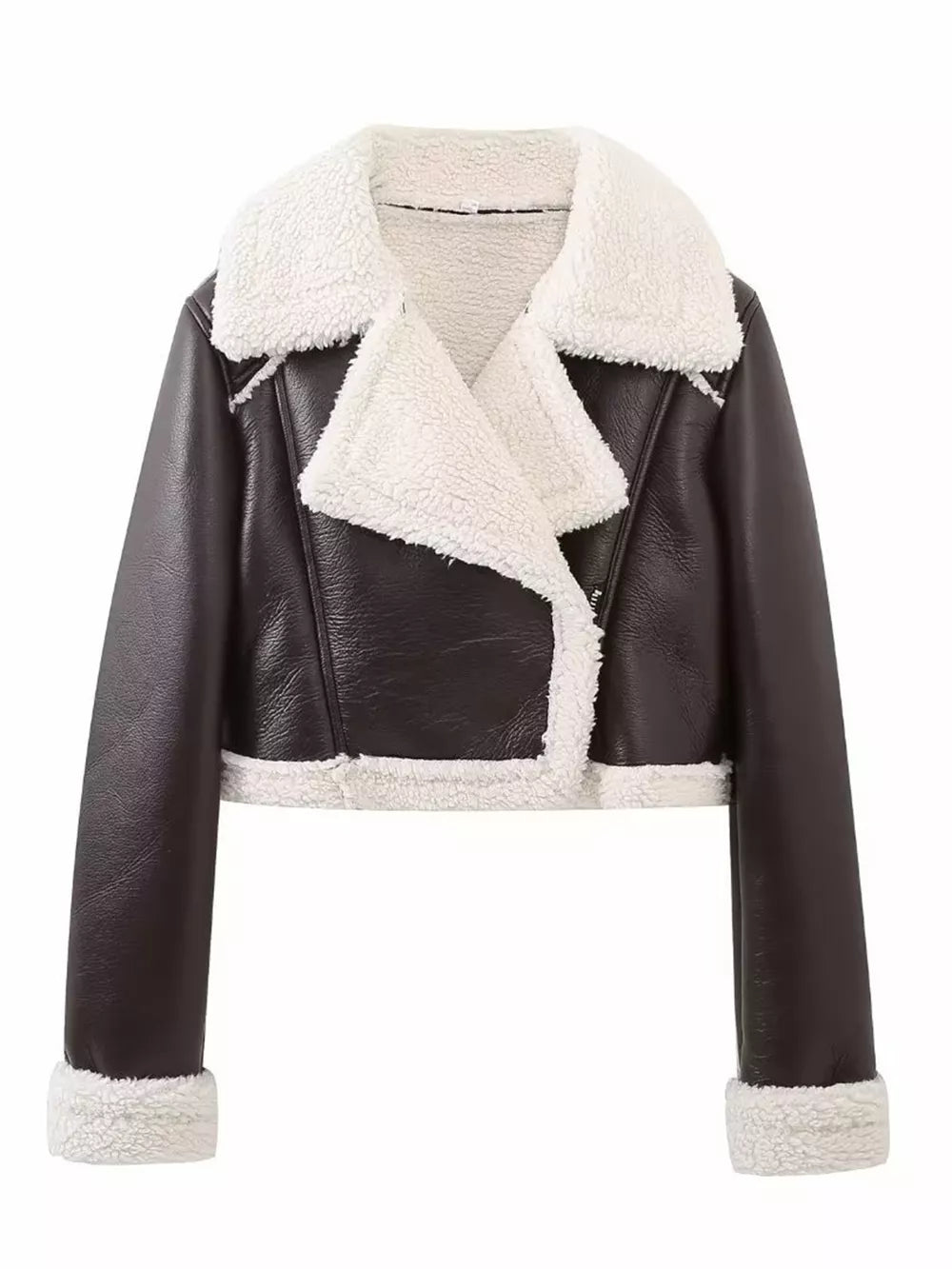 Collared Plush Cropped Jacket, view 4