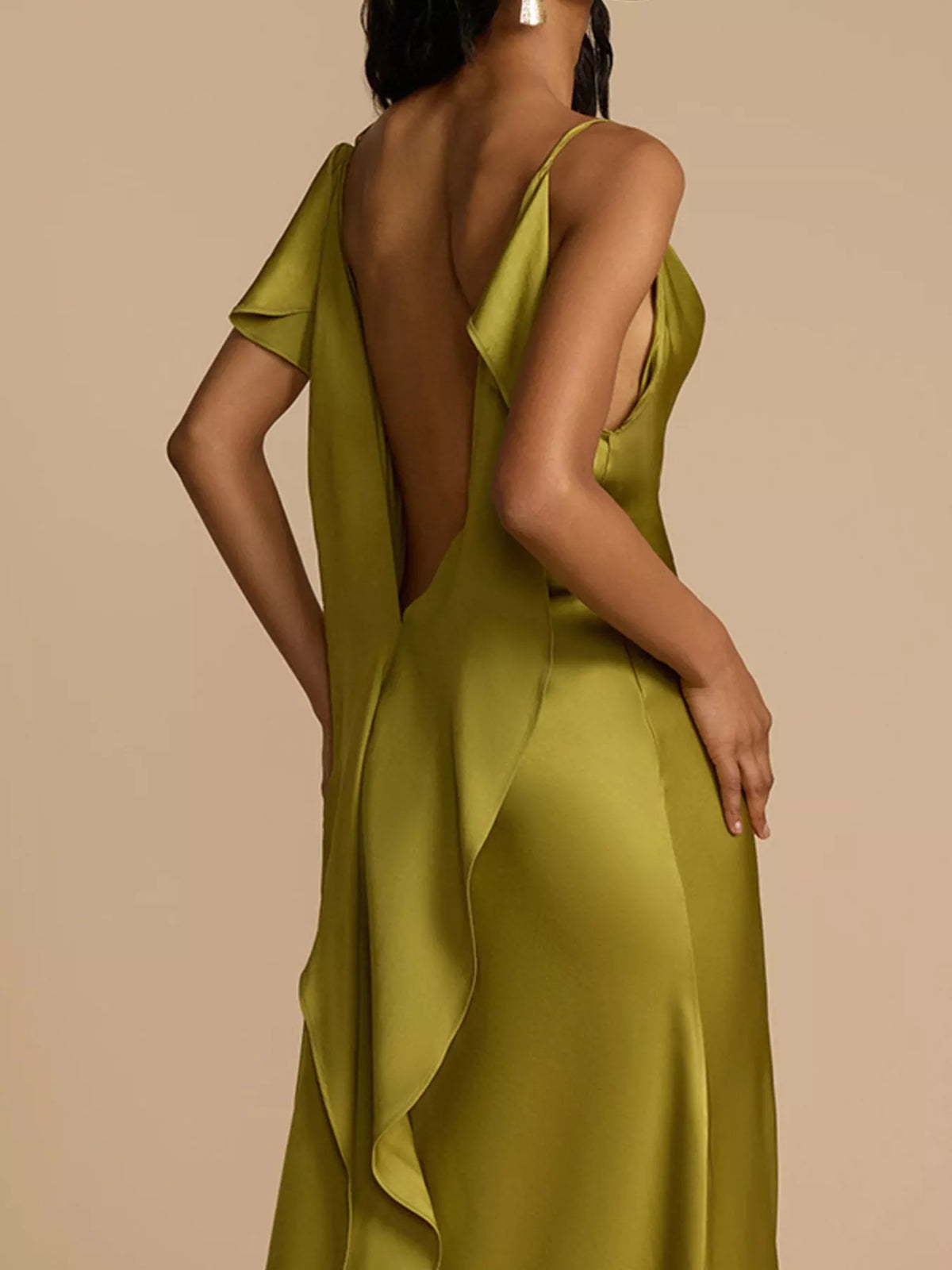 Cowl-Neck Satin Maxi Dress