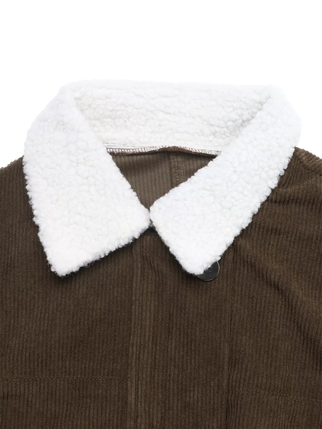 Sherpa-Collar Corduroy Jacket