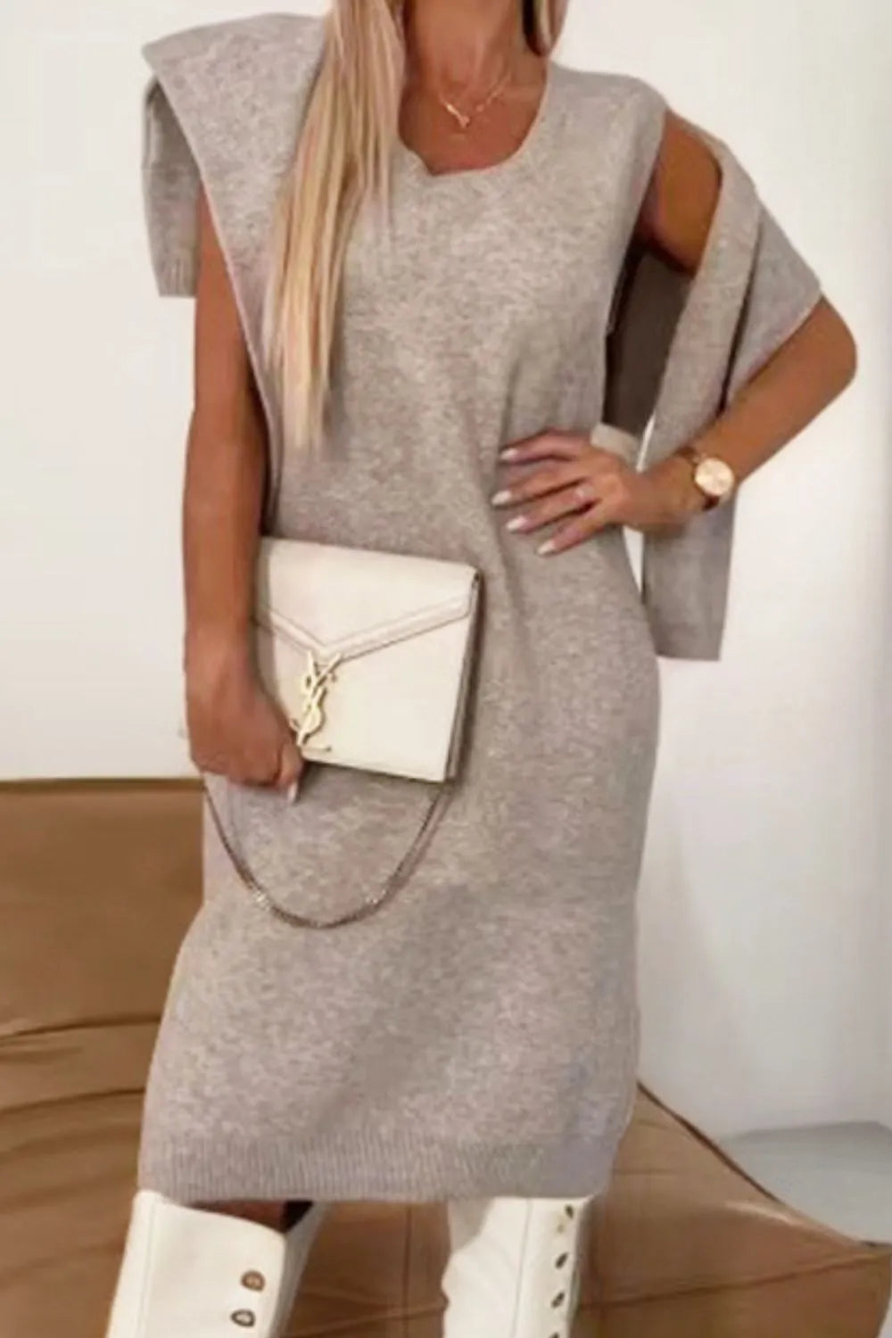 Turtleneck Knit Dress Set