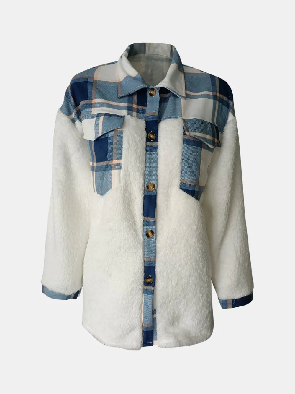 Button-Front Fuzzy Jacket, view 3