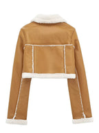 Collared Plush Cropped Jacket, view 12
