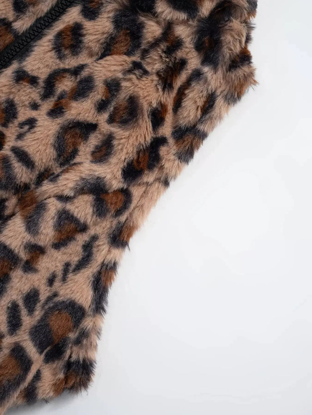 Cropped Leopard Faux-Fur Vest, view 7