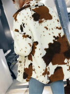 Cow-Print Fuzzy Jacket, view 7