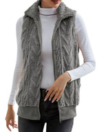 Full-Size Faux-Fur Zip Vest, view 2