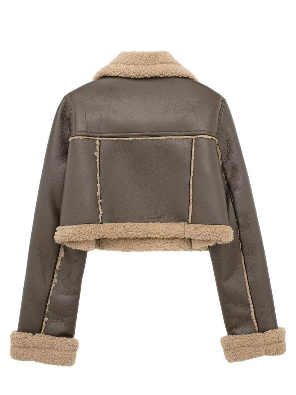 Collared Plush Cropped Jacket, view 21