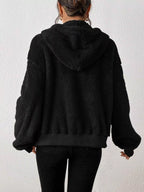 Hooded Plush Zip-Up Jacket, supplier product view 2